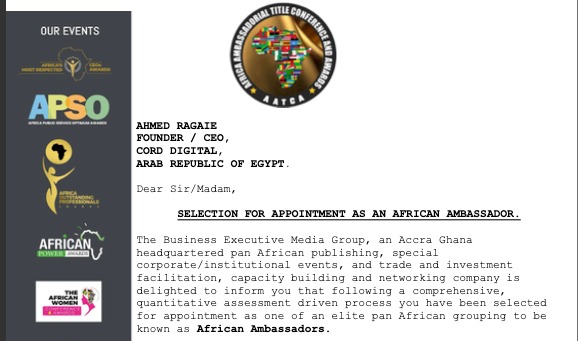 Ahmed Ragaie at African Ambassadors in Ghana